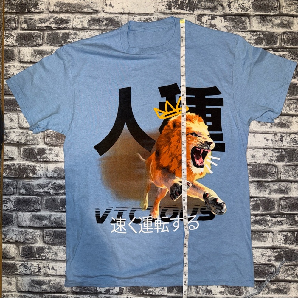 Fashion Nova Mens size L Graphic T Shirt Blue Lion King - Cut Tag Never Worn - Picture 3 of 4